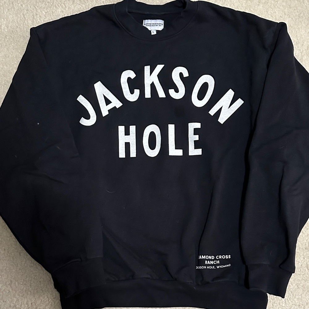 Diamond Cross Ranch Jackson Hole Black crew sweater